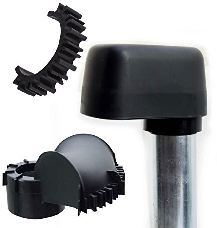 Premium X Mastkappe mit Kabeldurchführung groß passend für Masten und Dachsparrenhalter mit 48 mm und 60 mm Durchmesser SAT + SAT Kabelclip
