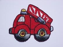 alles-meine.de GmbH Bügelbild - Feuerwehr Auto - 4,5 cm * 4 cm - Aufbügler - Car Feuerwehren Fahrzeug - Aufnäher Applikation Patch - Aufbügelflicken - Feuerwehrauto