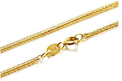 Beydodo Kette Silber 925 Herren Weizenkette Halskette Gold für Männer Partnerkette 40 cm