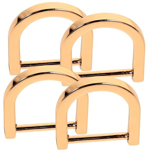 Milisten D Ring Screw Shackle 28mm U Buckle for Bag Hardware 4 Pack | Gold tone zinc alloy, removable purse strap connector, leather craft accessory