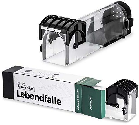 Kroningen Lebend Mausefalle – Wiederverwendbare Rattenfalle lebend & Wühlmausfalle – Mausefalle für drinnen & draußen – Mäuse lebend fangen – Humane Falle gegen Ratten, Mäuse & Wühlmäuse