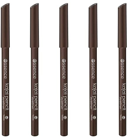 essence kajal pencil, Nr. 08 teddy, braun, definierend, langanhaltend, vegan, Mikroplastik Partikel frei, Nanopartikel frei, 5er Pack (5 x 1g)