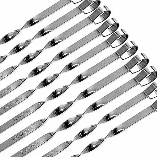 BEM Schaschlikspieße Set | 20 Stück | 50 cm | Schampura | Mangal | Grillspieße Edelstahl | Silber