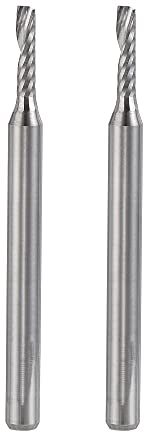 sourcing map 2 Stück VHM Schaftfräser 2 mm, Klingenlänge 8 mm CNC Fräser für Edelstahl, Verbundwerkstoffe und Legierungen
