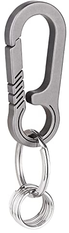 Tibitdeer Schlüsselanhänger Titan-Karabinerhaken für Schlüssel Robuster, starker Karabinerschlüsselhalter aus Titan