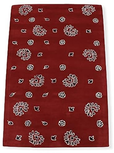 Rot 100% Wolle Teppich Handarbeit Designer Wohnzimmer Orientteppich WT2 (100 x 150 cm)