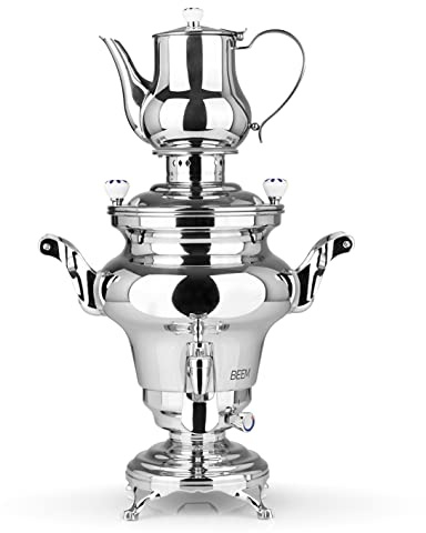 BEEM Türkischer Teekocher Rebecca Samowar aus Edelstahl, 1800 W, 5L Wasserbehälter inkl. Teesieb, 07343