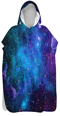 Chickwin Badeponcho mit Kapuze, Drucken Surf Poncho Umziehhilfe Strand Handtuch Mikrofaser Schnelltrocknend Strandtuch für Erwachsene Herren Damen und Kinder Junge
