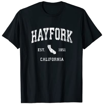 Hayfork California CA Vintage Athletic Sports Design T-Shirt