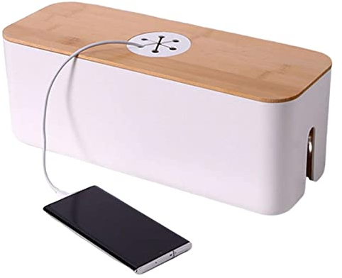 Halatua Kabelbox Versteck – Kabelaufbewahrungsbox mit mehreren Öffnungen | Große Kabelmanagementbox Kabel-Organizer Versteck für TV-Computer, Kabel-Organizer, Verstecken mit Draht-Organisationszubehör