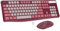 Lovaky - Tastiera e mouse wireless, tastiera ergonomica di dimensioni standard da 2,4 G, 3 DPI, tastiera e mouse USB cordless, clic silenzioso per computer/laptop/Windows/Mac (confezione da 1, rosa)