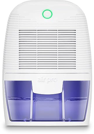 Air Pro Dehumidifier 600ml, Small and Compact Moisture Absorber - Mini Air Dehumidifier for Home, Bedroom Damp, Office, Garage & Basement - Portable Electric Mould, Damp and Condensation Remover