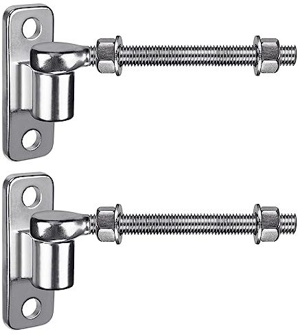 Insaga 6'' J Bolt Gate Hinge and Wall Mount Hinge 2Pack, Heavy Duty 304 Stainless Steel Gate Hinges, One Piece with No Welding for Farm, Fence, Garden, Metal Gates, Load Capacity up to 500LB