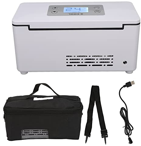 Insulinkühler-Reisekoffer, Tragbarer Insulin-Kühlschrank, Mini-Kühler, USB-Mini-Konstanttemperatur-LED-Display, Auto-Medikamentenkühlschrank