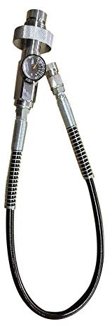 Manometer, Ventil, Pcp, Ladeadapter mit Schlauch, Paintball, Fill, Ladestation, Din Air Nachfülladapter, Schlauch 300 bar, 4500 psi 60 cm