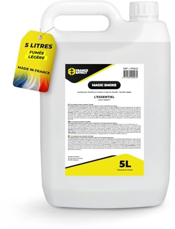 France Effect Liquide pour machine à fumée - L'ESSENTIEL (LIGHT) - Magic Smoke® 5L - Fumée légère, Inodore et Economique. Fabriqué en France.