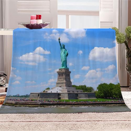 New York Kuscheldecke Flauschig 100x130cm Stadtansicht Kinderdecke Babydecke Fleece Flanell Wohndecke Weiche Warme Flauschig Sherpa Decke für Sofa Bett Couch Mädchen Jungen Winter Blanket