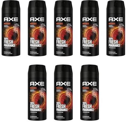 AXE Bodyspray Moschus Deo 8x 150ml Deospray Deodorant Männerdeo ohne Aluminium Herren Männer Men