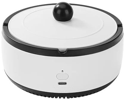LUNCHS Cenicero Absorbe Humo con Tapa De Funcionamiento Sencillo Puede Purificar El Aire Cómodo Y Portátil para Su Uso En Automóviles(Blanco)