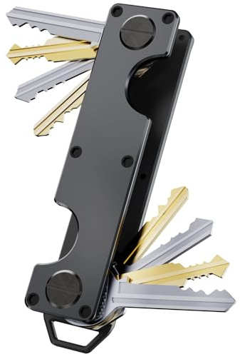 Key Organizer Key Holder Compact Key Case Minimalist Metal Key Chain Key Holder for Keychain Secures 8-10 Keys EDC