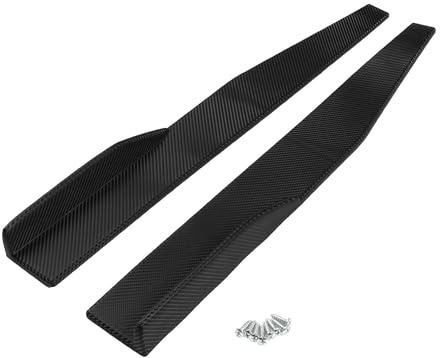 A ABSOPRO Auto Seitenschweller 75cm/29.53in Außenrocker Splitter Diffusor Kit Universal Hochfeste Kunststoff Schwarz Carbonfaser Muster Seitenschweller Verlängerungsplatte Seitenunterkante