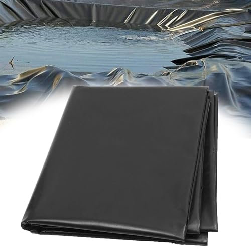 Undurchlässige schwarze Teichfolie, 0,12 mm dick, für Fischteiche, Wasserfallbrunnen und Wassergärten, langlebig und biegsam (3 x 3 m x 9,8 Fuß)