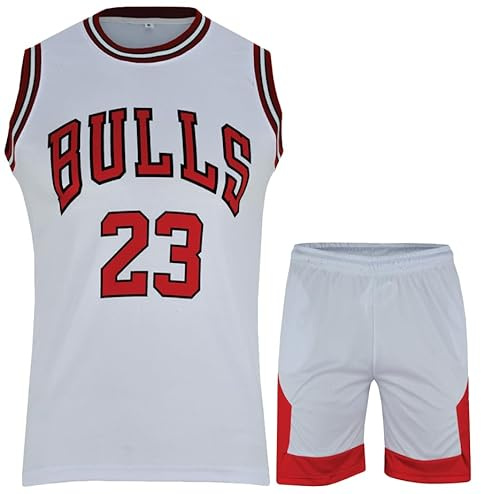 Basketball Jersey for Boys/Men 2 Piece Basketball Uniform Adult Sleeveless Kit Lightweight Set (XX-Large, Red & White)