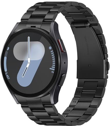 Suphart Metallband Kompatibel mit Samsung Galaxy Watch 7 6 5 4 FE Armband | Für Samsung Watch 7 44mm 40mm, Kein Gap-Ersatzarmbänder für Galaxy Watch 6 Classic 47mm 43mm/5 Pro 45mm, Schwarz