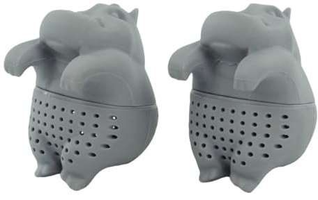 KOCKSHION Infusor de Té de Silicona con Forma de Hipopótamo, Colador de Ranuras Finas y Fácil de Limpiar para Cocina y Aficionados al Té