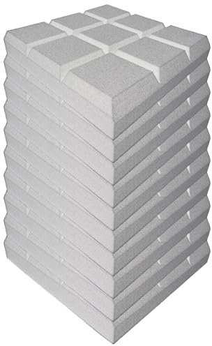 Hogvinnatil Espuma absorbente de sonido, placas de aislamiento acústico para paredes – 10 x espuma de reducción de ruido de estudio – 12 x 12 x 2 pulgadas de alta densidad ignífuga insonorizada manta