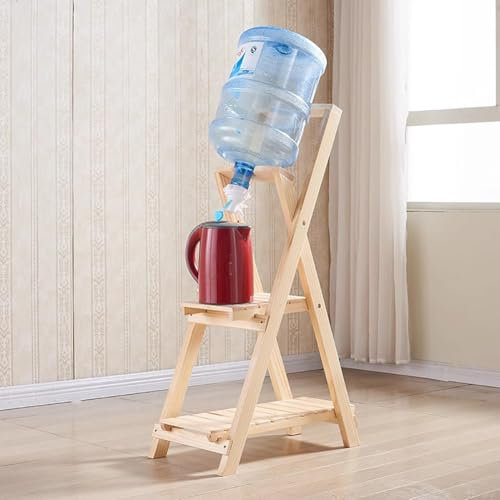 MegLob Rack De Cruche À Refroidisseur D'eau En Bois, Porte-Cruche À 5 Gallons De 5 Gallons, Organisateur De Distributeur D'eau En Bois Massif Pour Maison, Support De Bouteille D'eau Pliable,D