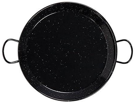 VoltShine Paellera 42 cm in acciaio smaltato, 10 porzioni, ideale per cucinare riso e paella al fuoco o al forno.