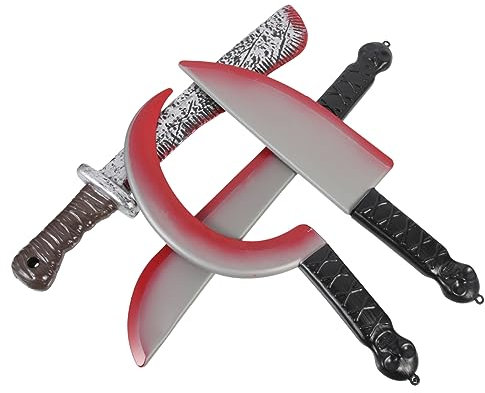 Toyvian 4pièces Lot de Couteaux Plastique pour Halloween Accessoires De Découpe Rétro Jouets De Farces