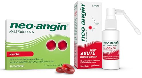 neo-angin® Kirsche 24 St + Benzydamin Spray 30 ml | bei Halsschmerzen | ab 6