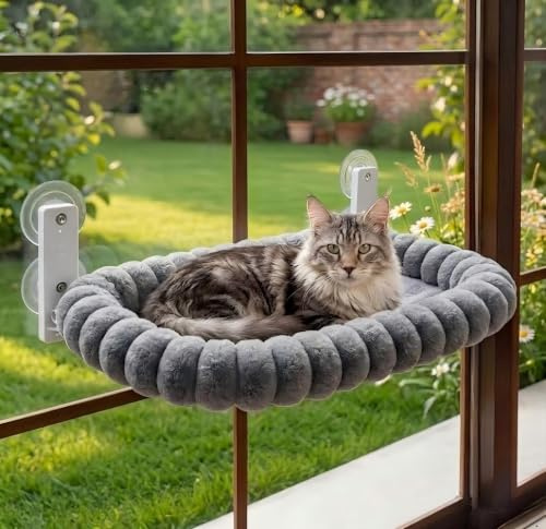 EDAGNY Elegant Hamac pour Chat Pliable Reversible Support 18kg Gris L