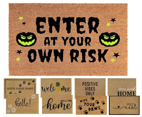 MYPURECORE Coir Door Mat (60x40cm) - Non-Slip & Absorbent, Indoor/Outdoor, Eco-Friendly - Ideal as Front Door, Entrance, Floor, Dirt Trapper, Washable (Enter At Your Own Risk).