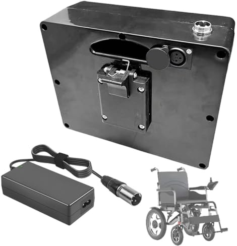 SSCYHT Batería de Litio 24 V y 20 Ah Batería Recargable 20 Ah Baterías extraíbles 24 V Baterías Silla de Ruedas para Kit Motor 250 W a 500 W con Cargador, Puerto GX20 y Hebilla