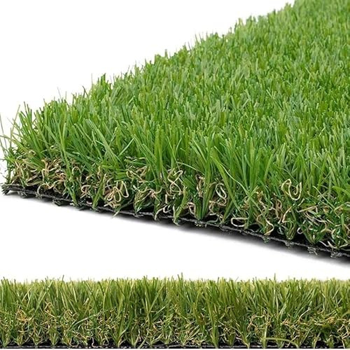 Bakaji Prato Sintetico Manto Erboso Erba Finta Realistica Giardino 4 Sfumature Di Colore Tappeto Sintetico Anti UV Atossico Drenante Ideale Per Piscina Terrazzo Aree Giochi Viali (30mm 1x5mt 5mq)