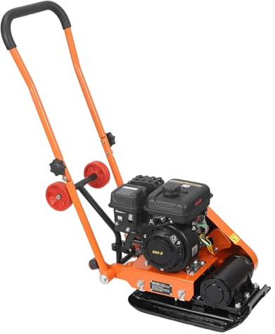 VEVOR Plaque Vibrante Thermique 8 kN Compacteur à Plaque Vibrante Essence 2 hp pour Pavages, Aménagement Paysager, Asphalte, Fondations, Compactages de Sol, 5250 VPM, Zone de Compactage 41x31,5 cm