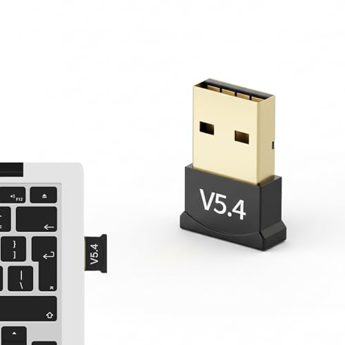 Bluetooth 5.4 Adapter – USB Bluetooth Dongle Receiver, Bluetooth Adapter for PC Laptop, Plug & Play Mini Wireless Transmitter Supports Windows 11/10/8.1/8 for Headphones Controller Keyboard Mouse