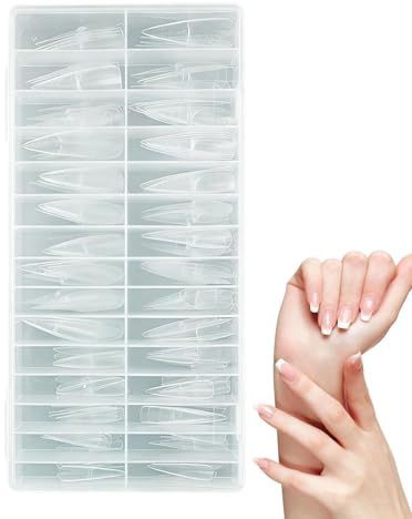 Nagelformer, droppformade heltäckande spetsar – genomskinliga återanvändbara nagelformer | för kvinnor flickor hemsalong resa fest spa studio