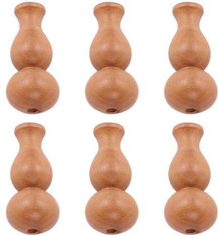 Ciieeo 6 Stück Khaki Holzanhänger zum Basteln Leichte Selbstgemacht Wandpendel Kreative Kleine Kürbisform für Dekoratives Basteln und Holzschmuck