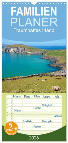 Familienplaner 2026 - Traumhaftes Irland mit 5 Spalten (Wandkalender, 21 cm x 45 cm), CALVENDO: Dublin, Belfast, atemberaubende Landschaften und ... der Grünen Insel Irland. (CALVENDO Orte)