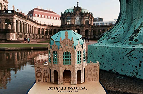 Wunderkarte Dresdner Zwinger grün: 3D, Klappkarte, Midi-format