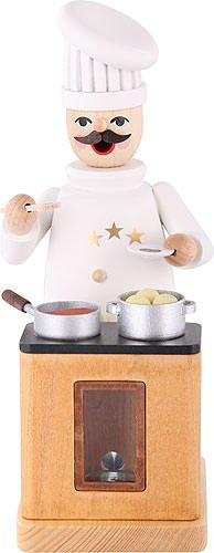 Richard Glässer Räuchermännchen Fernsehkoch - 18cm - Original Erzgebirge Räuchermann
