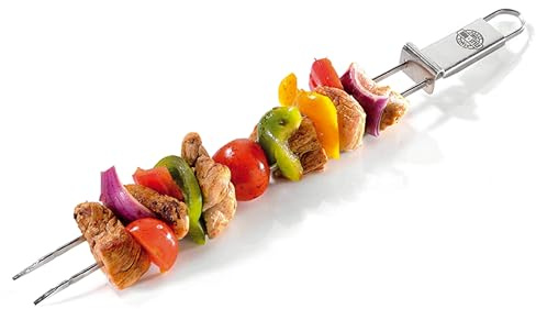 Gefu Schaschlik-Spieße Twinco 15420 - 2er Set 32cm Spieße aus Edelstahl für Tischgrill, Pfanne - Spülmaschinengeeignet, 32 x 2 x 2 cm