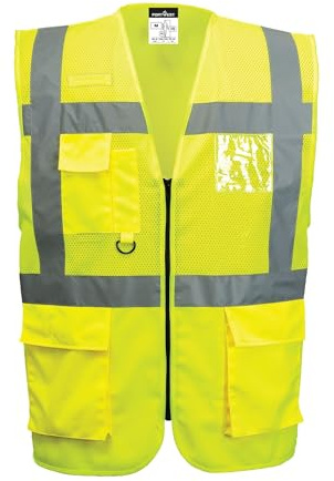 Portwest C496 Madrid Verkställande Mesh Väst, Regelbunden, Storlek S, Gul