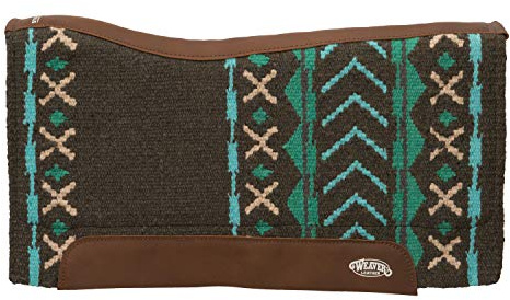 Weaver Leather 35-9347-X1 Synergy Schabracke aus Eva-Schaumstoff, konturiert, Merinowoll-Fleece-Innenfutter, Mojave-Anthrazit/Türkis, 33 x 38