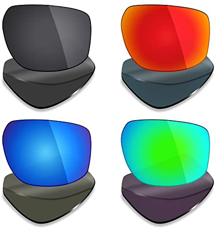 Mryok Lot de 4 paires de verres polarisés de rechange pour lunettes de soleil Spy Optic Touring – Noir/rouge/bleu/vert émeraude