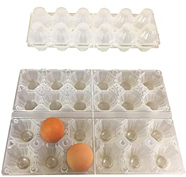 50 äggbehållare med 6 ägg i transparent plast. Äggförpackningar 100 % biologiskt nedbrytbara.